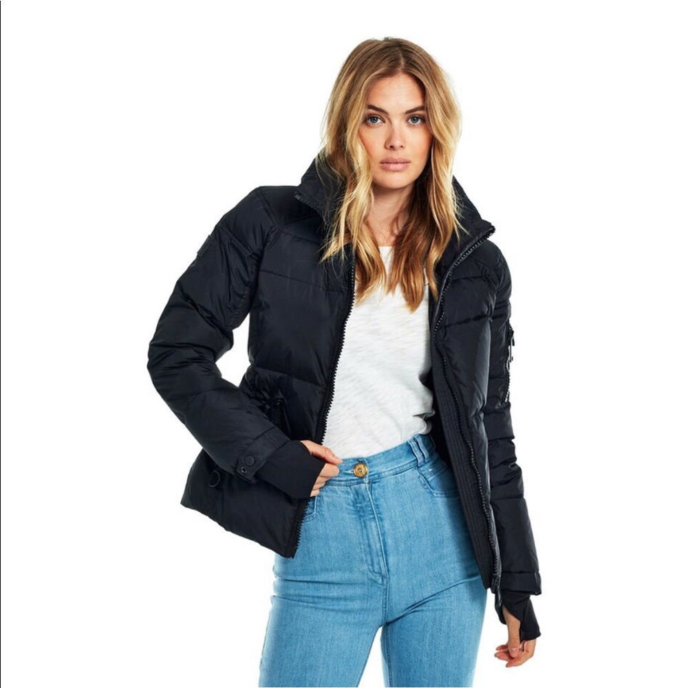 SAM. Women's Black Quilted Puffer Jacket with High Collar